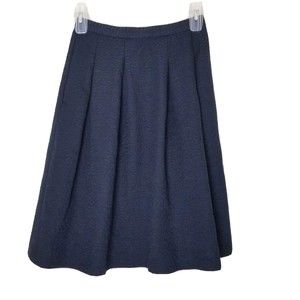 H&M Black Pleated Textured Skirt Women Size 6